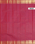 Classic Chettinad Cotton Saree with Woven Checks and Peacock Motif - Maroon-Head