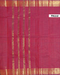 Classic Chettinad Cotton Saree with Woven Checks and Peacock Motif - Maroon-Pallu