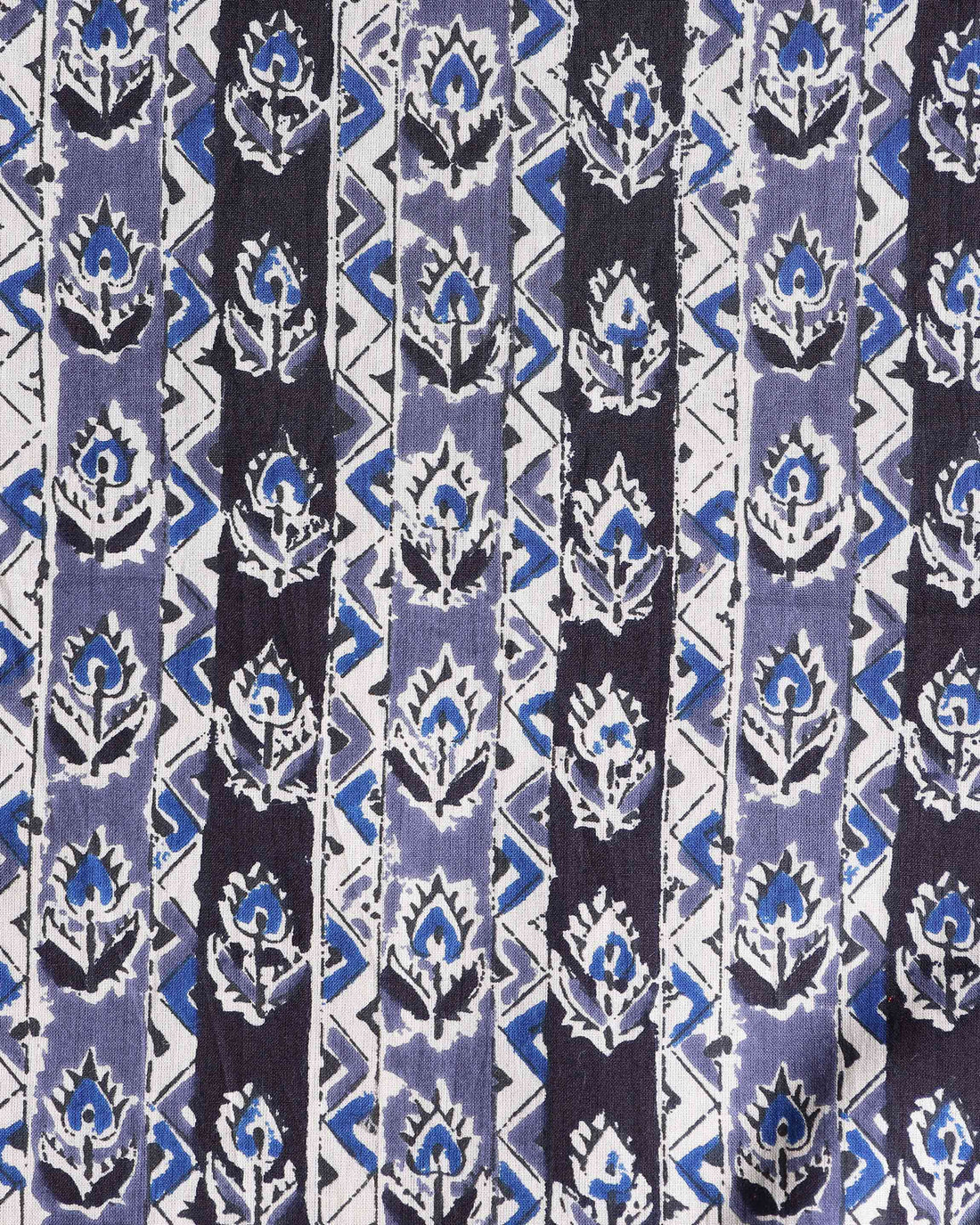 Classic Floral Printed Unstitched Blouse Material - Grey