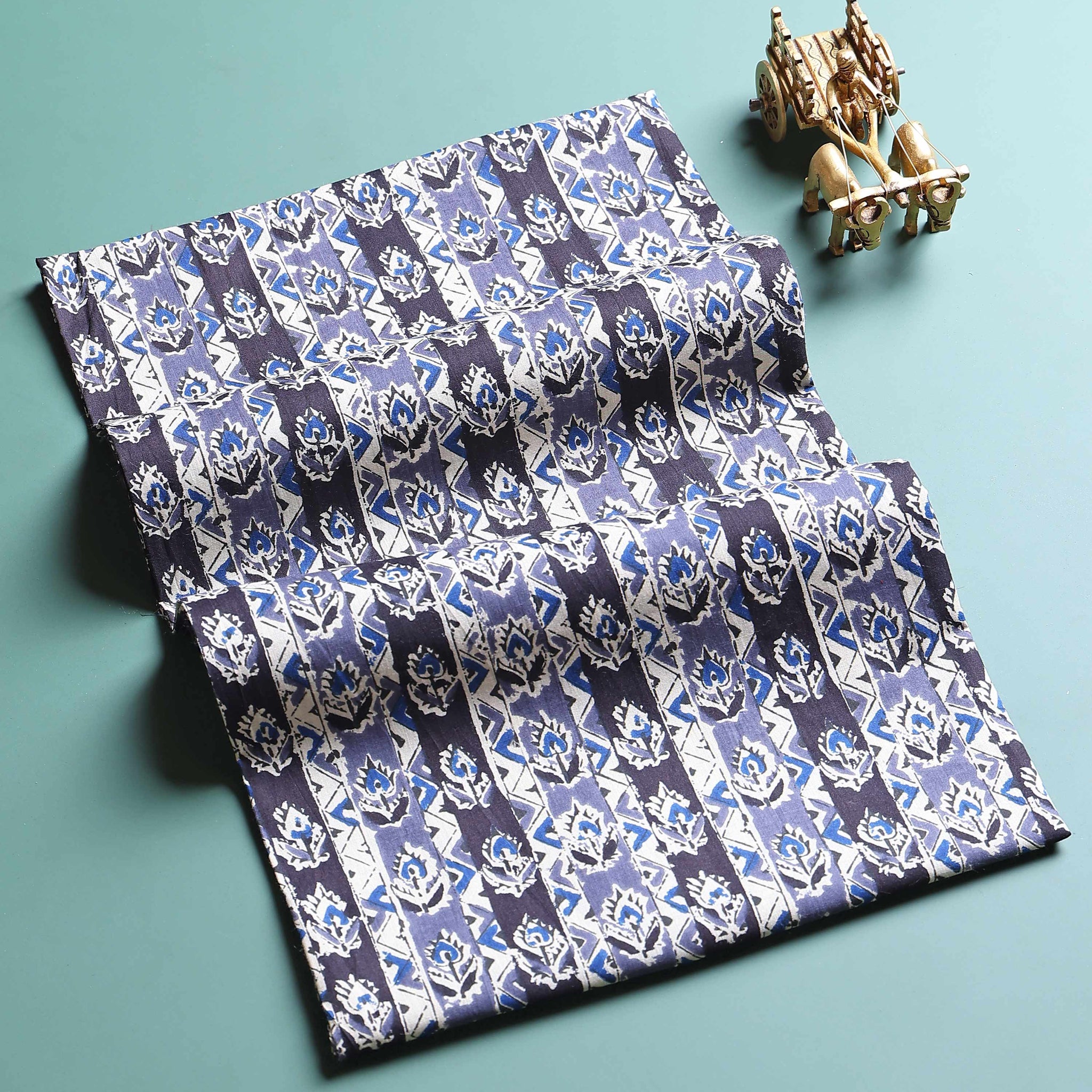 Classic Floral Printed Unstitched Blouse Material - Grey