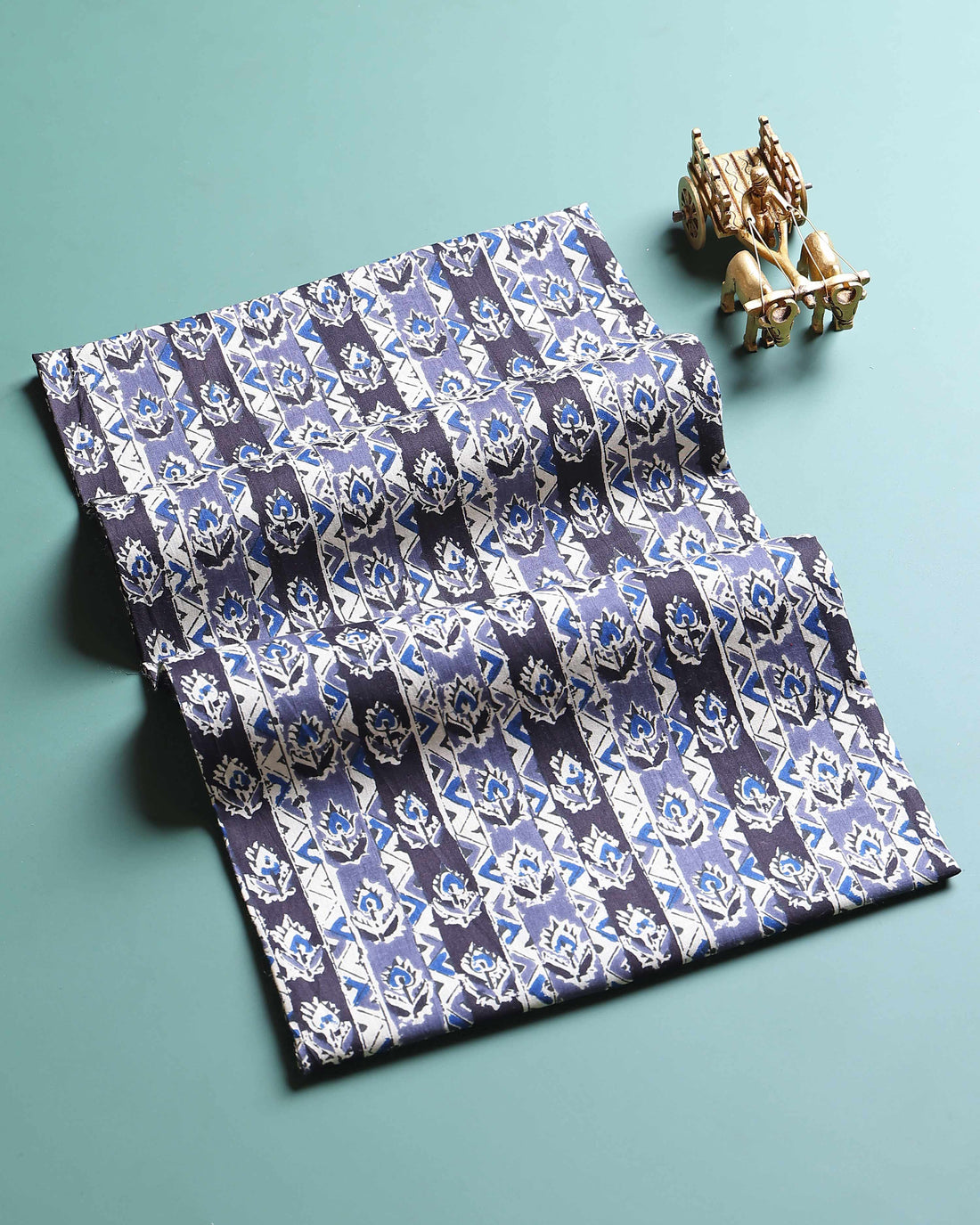 Classic Floral Printed Unstitched Blouse Material - Grey