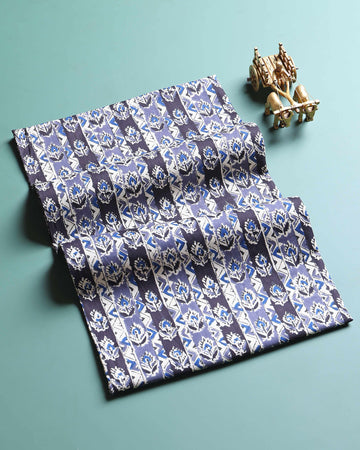Classic Floral Printed Unstitched Blouse Material - Grey