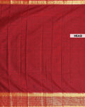 Classic Handloom Narayanpet Cotton Saree with Traditional Gold Zari Border - Maroon