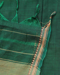 Classic Handloom Narayanpet Cotton Saree with Traditional Temple Border - Green
