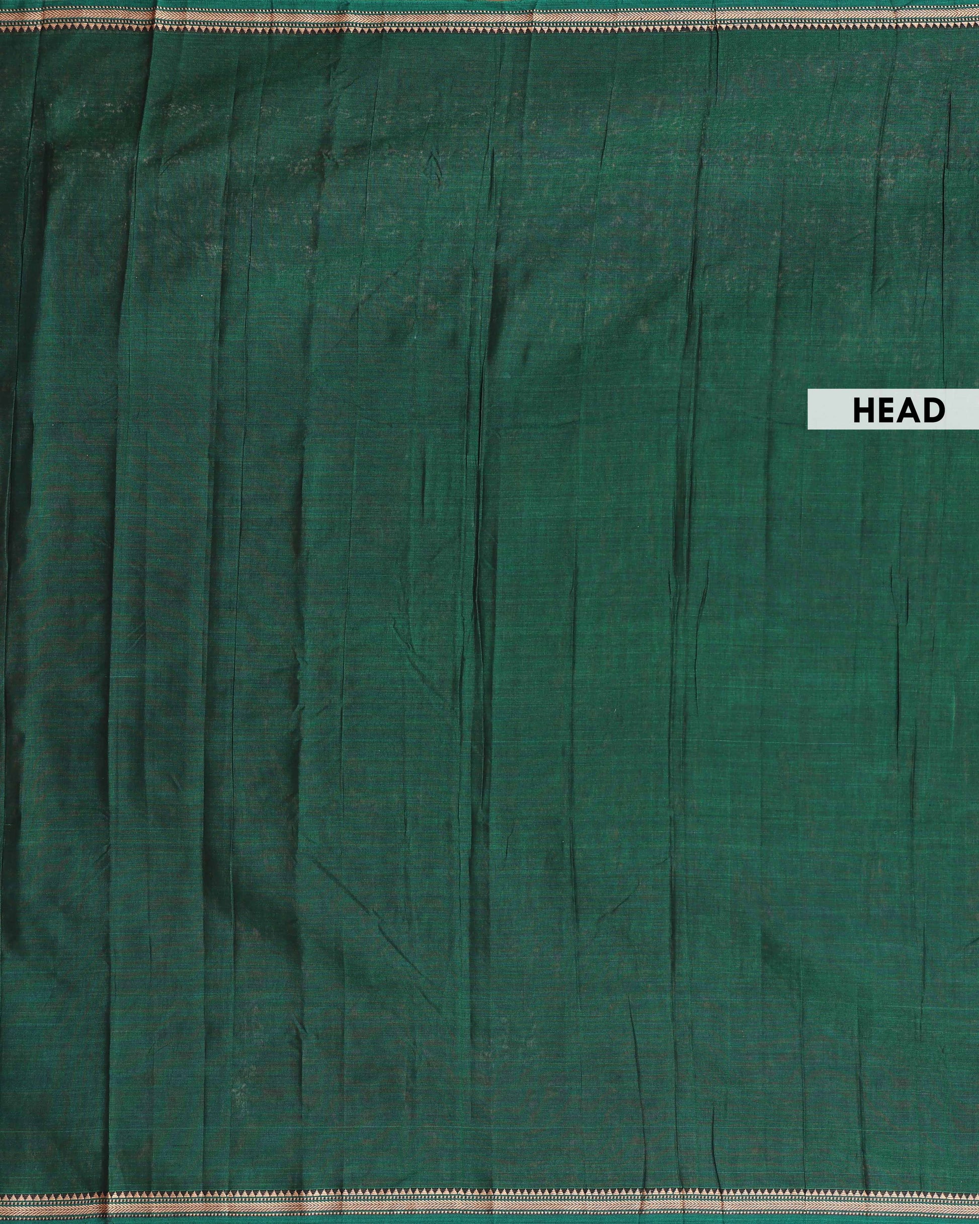 Classic Handloom Narayanpet Cotton Saree with Traditional Temple Border - Green