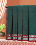 Classic Handloom Narayanpet Cotton Saree with Traditional Zari Woven Border  - Green