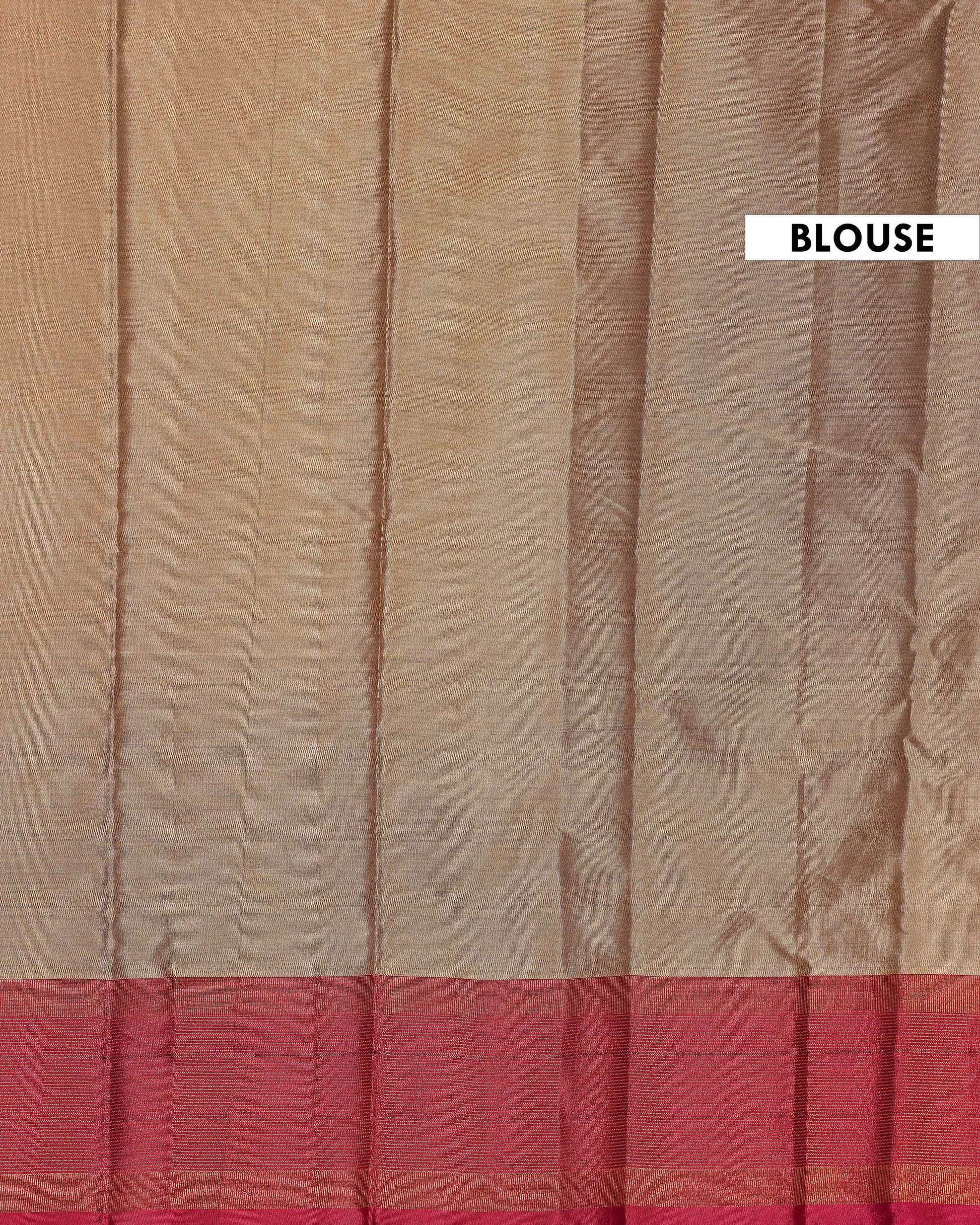Classic Handloom Soft Silk Saree with Intricate Zari Border - Brown-Blouse