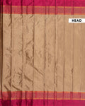 Classic Handloom Soft Silk Saree with Intricate Zari Border - Brown-Head
