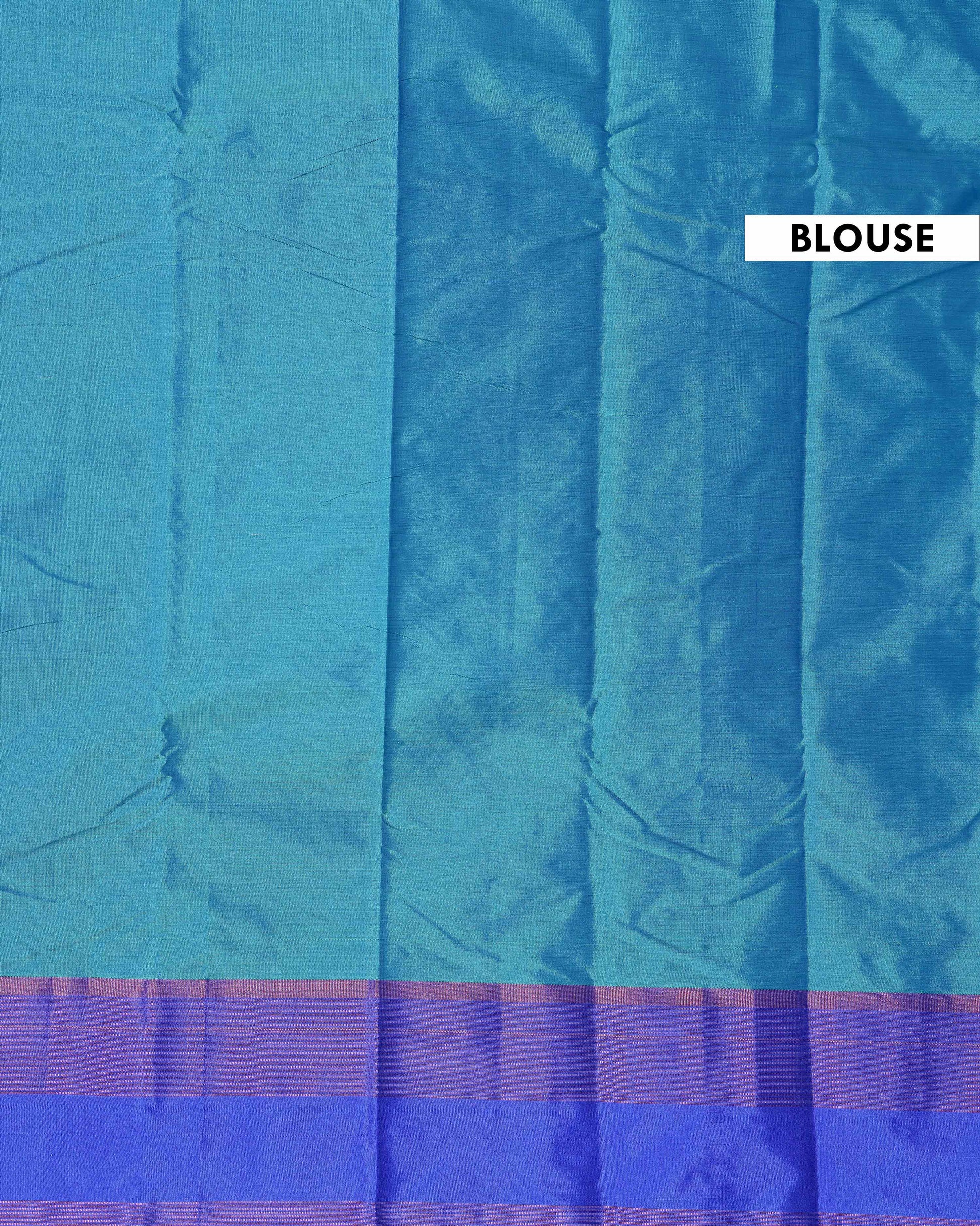 Classic Handloom Soft Silk Saree with Intricate Zari Work and Brocade Pallu - Blue