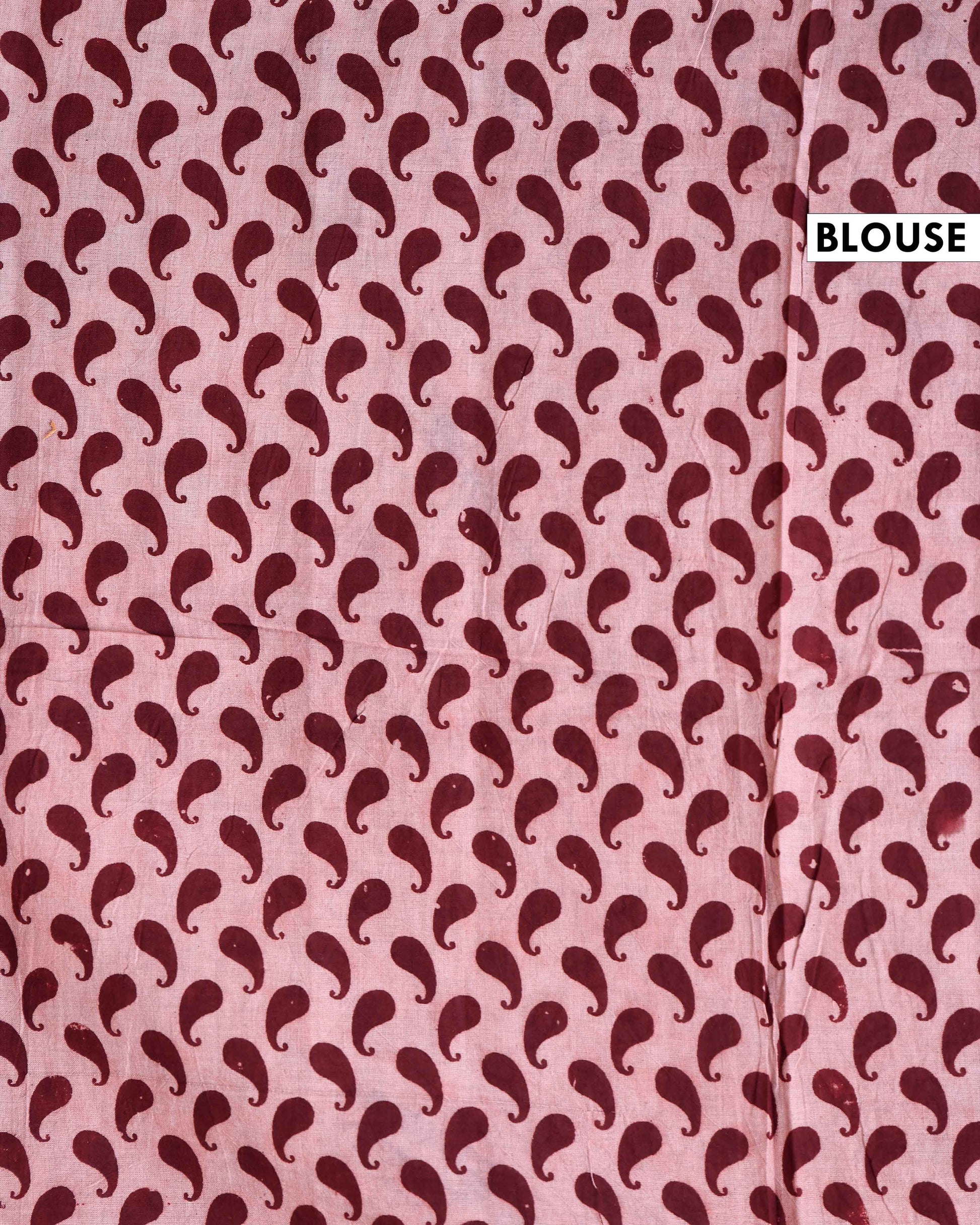 Classic Kalamkari Cotton Saree Highlighting Nature-Inspired Lotus Artwork - Maroon