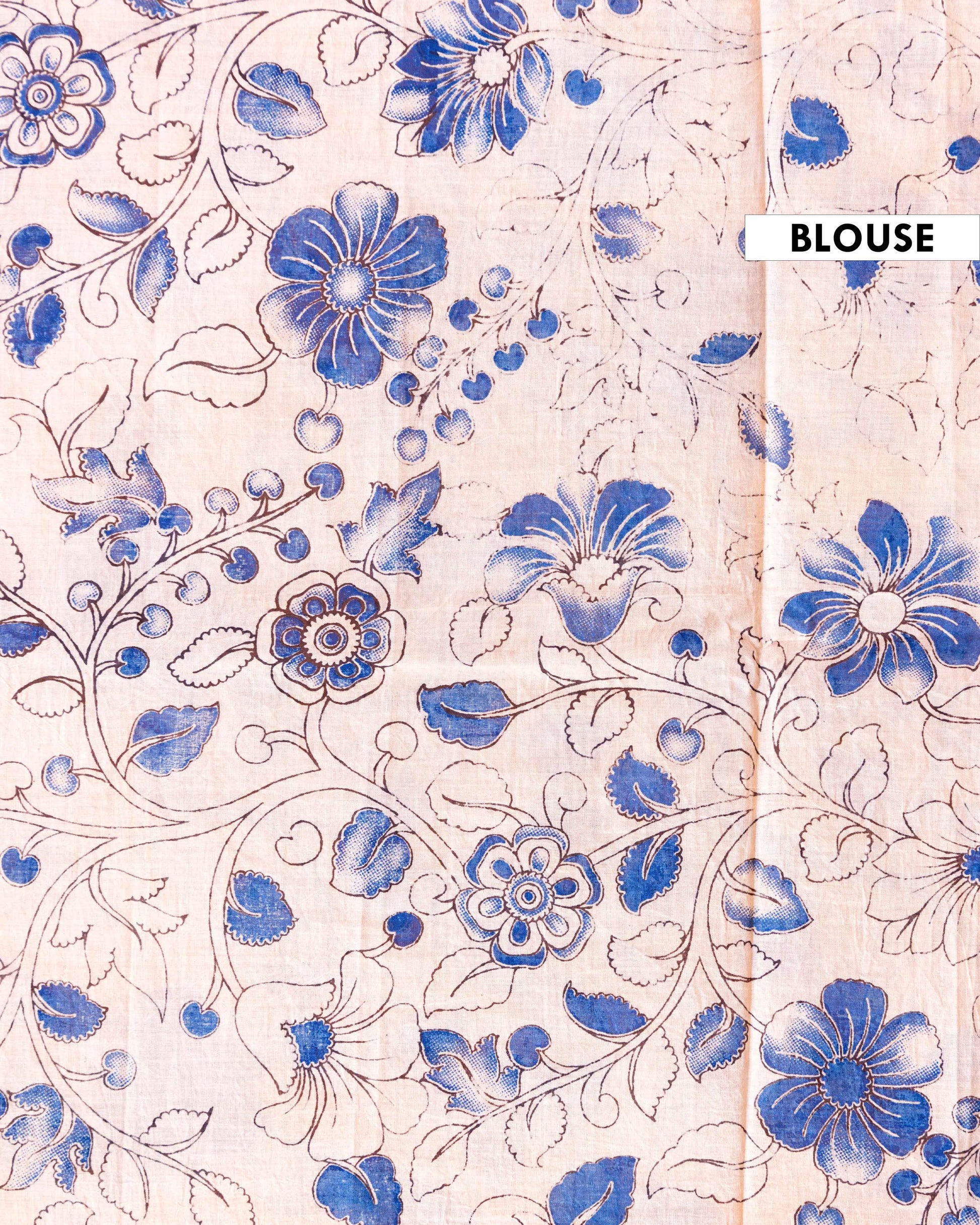 Classic Kalamkari Cotton Saree Intricate Floral and Leaf Designs - Yellow