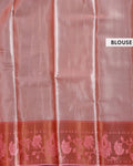 Classic Niranjana Silk Saree with Paisley Brocade Weaving and Elegant Floral Zari Border - Blouse