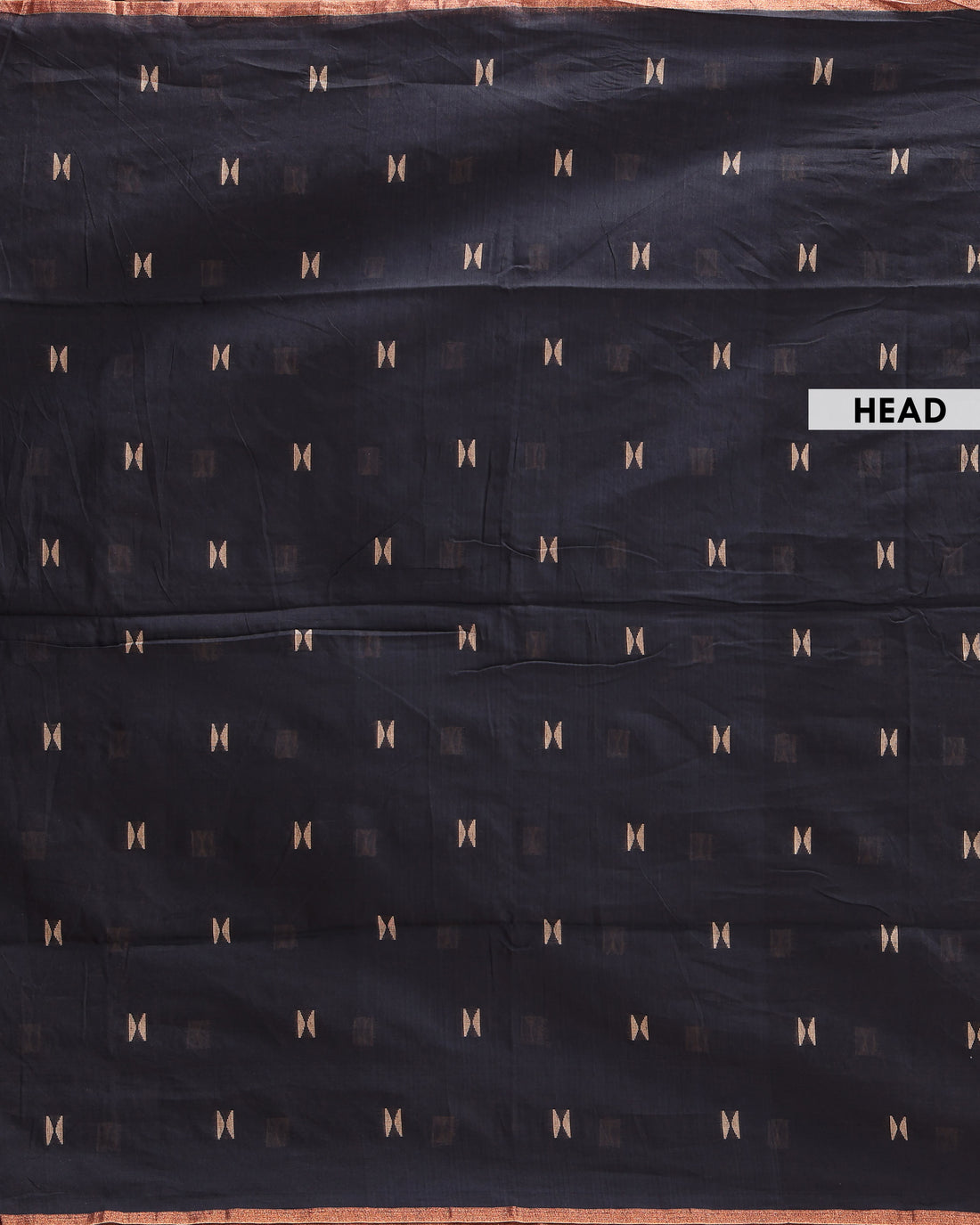 Classic Semi Silk Cotton Saree Golden Zari Border and All-Over Thread Motifs - Black