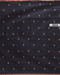 Classic Semi Silk Cotton Saree Golden Zari Border and All-Over Thread Motifs - Black