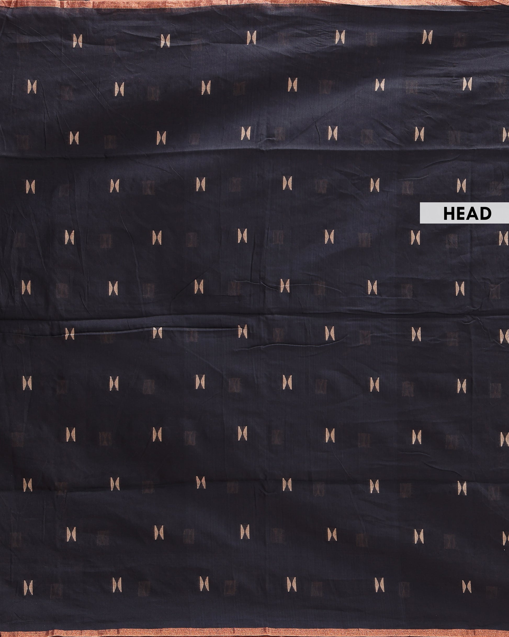 Classic Semi Silk Cotton Saree Golden Zari Border and All-Over Thread Motifs - Black