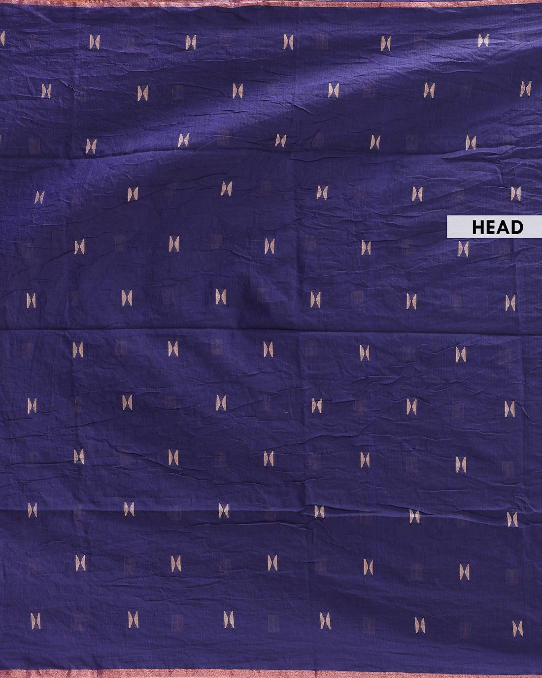 Classic Semi Silk Cotton Saree Golden Zari Border and All-Over Thread Motifs - Dark Blue