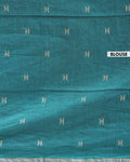 Classic Semi Silk Cotton Saree Golden Zari Border and All-Over Thread Motifs - Teal