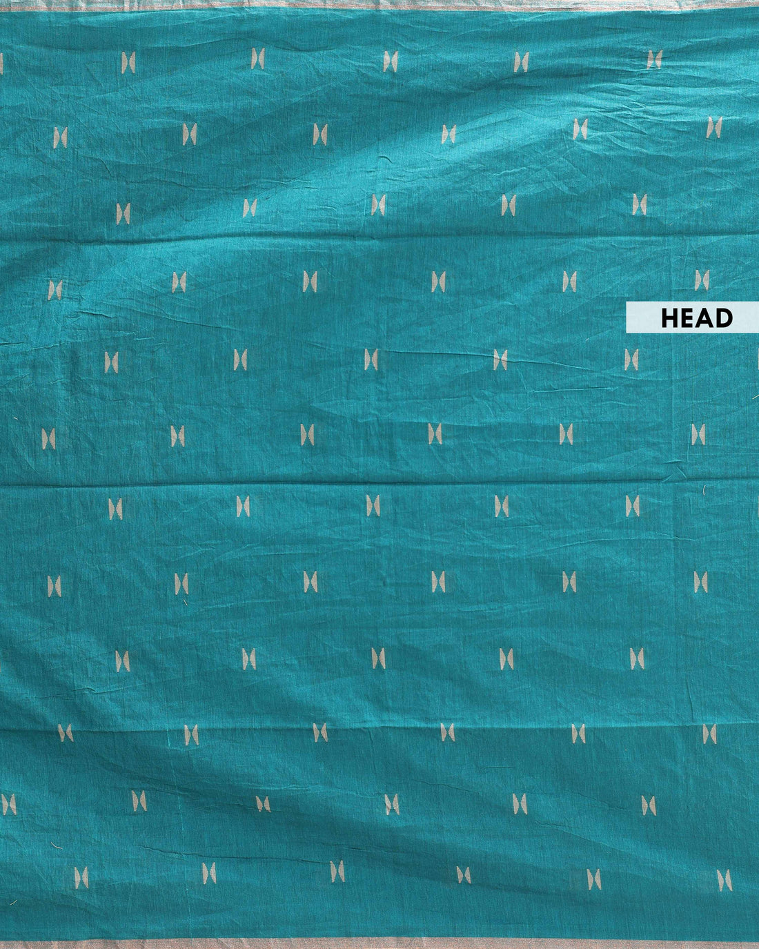 Classic Semi Silk Cotton Saree Golden Zari Border and All-Over Thread Motifs - Teal