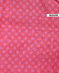 Classic Semi Tussar Kalamkari Inspired Knot Work Saree with a Classic Self Border - Red-Blouse
