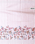 Classic Semi Tussar Saree with Floral Printed Body and a Subtle Border - Beige-Head
