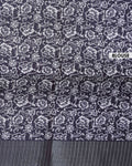 Classic Semi Tussar Saree with Intricate Line Art Print and Classic Woven Border - Black-Blouse