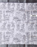 Classic Semi Tussar Saree with Intricate Line Art Print and Classic Woven Border - Off White-Head