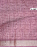 Classic Semi Tussar Saree with Jaal Inspired Motifs and Zari Woven Border - Pink-Blouse