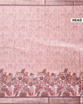 Classic Semi Tussar Saree with Jaal Inspired Motifs and Zari Woven Border - Pink-Head