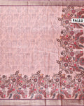 Classic Semi Tussar Saree with Jaal Inspired Motifs and Zari Woven Border - Pink-Pallu