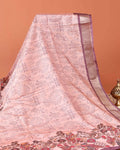 Classic Semi Tussar Saree with Jaal Inspired Motifs and Zari Woven Border - Pink