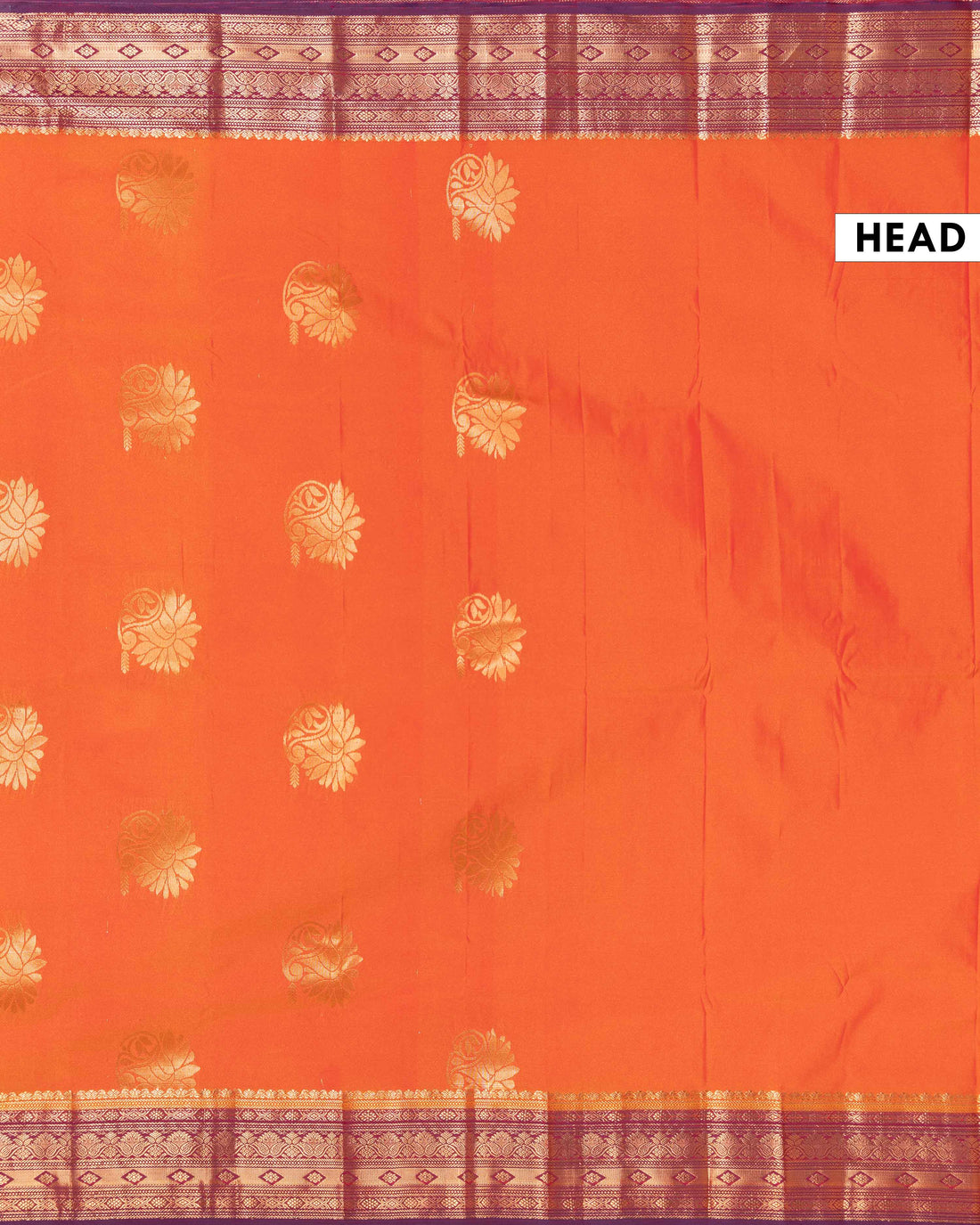 Classic Soft Silk Saree Rich Contrasting Zari Border and Elegant Ethnic Weaves - Orange