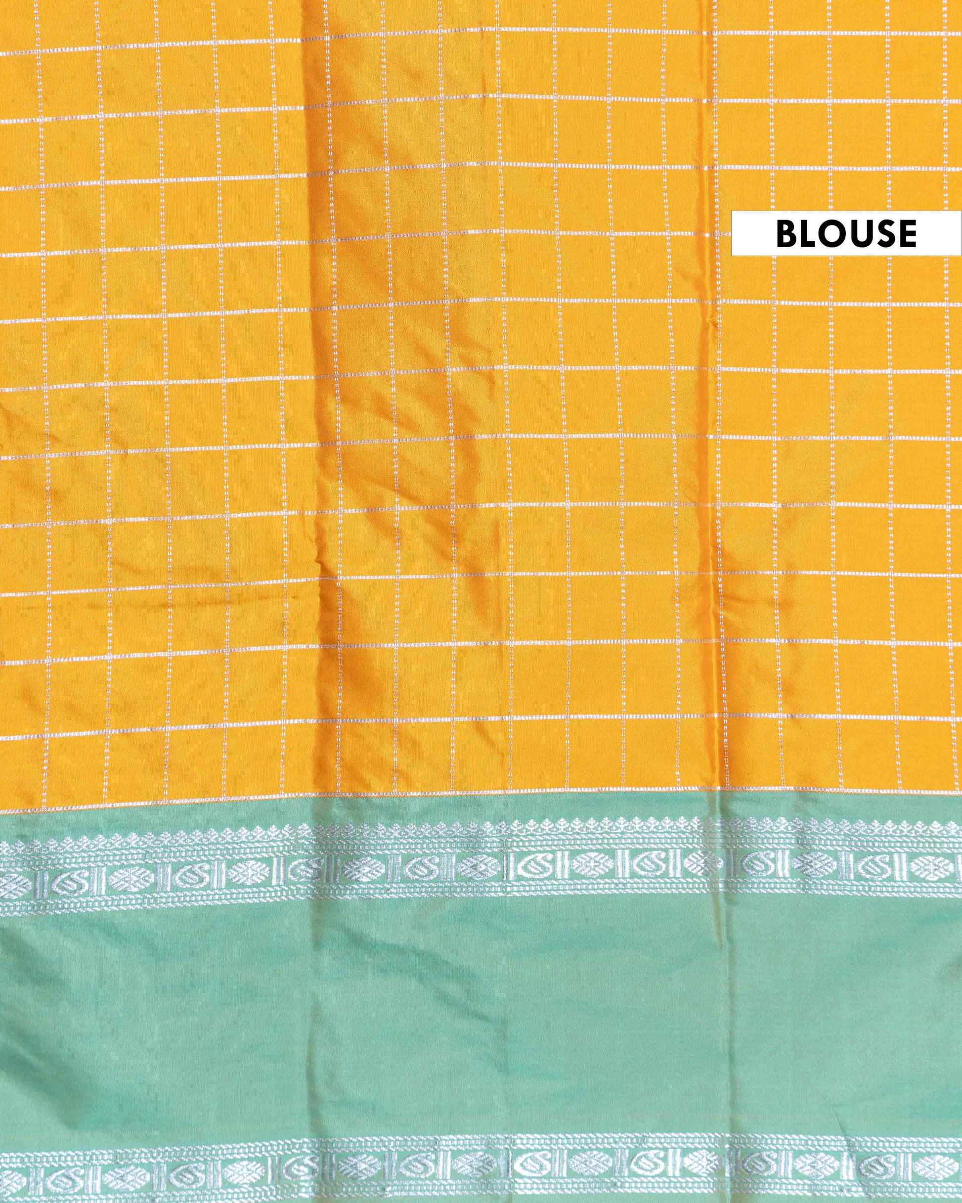 Classic Soft Silk Saree Zari Checked Body and Elegant Contrast Traditional Border - Yellow