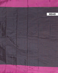 Classic Soft Silk Saree with Handcrafted Zari Checked Detailing and Rich Border Finish - Black