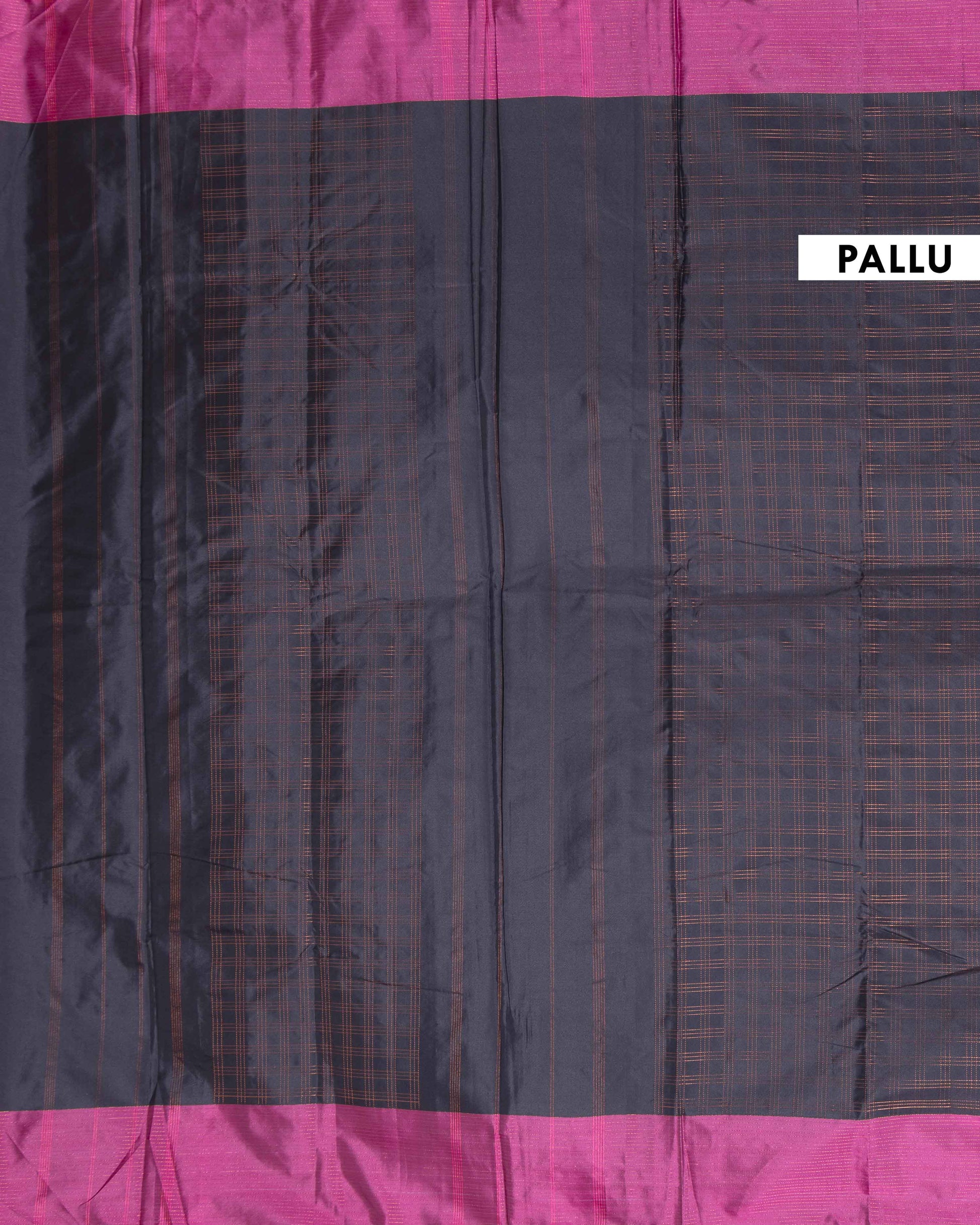 Classic Soft Silk Saree with Handcrafted Zari Checked Detailing and Rich Border Finish - Black