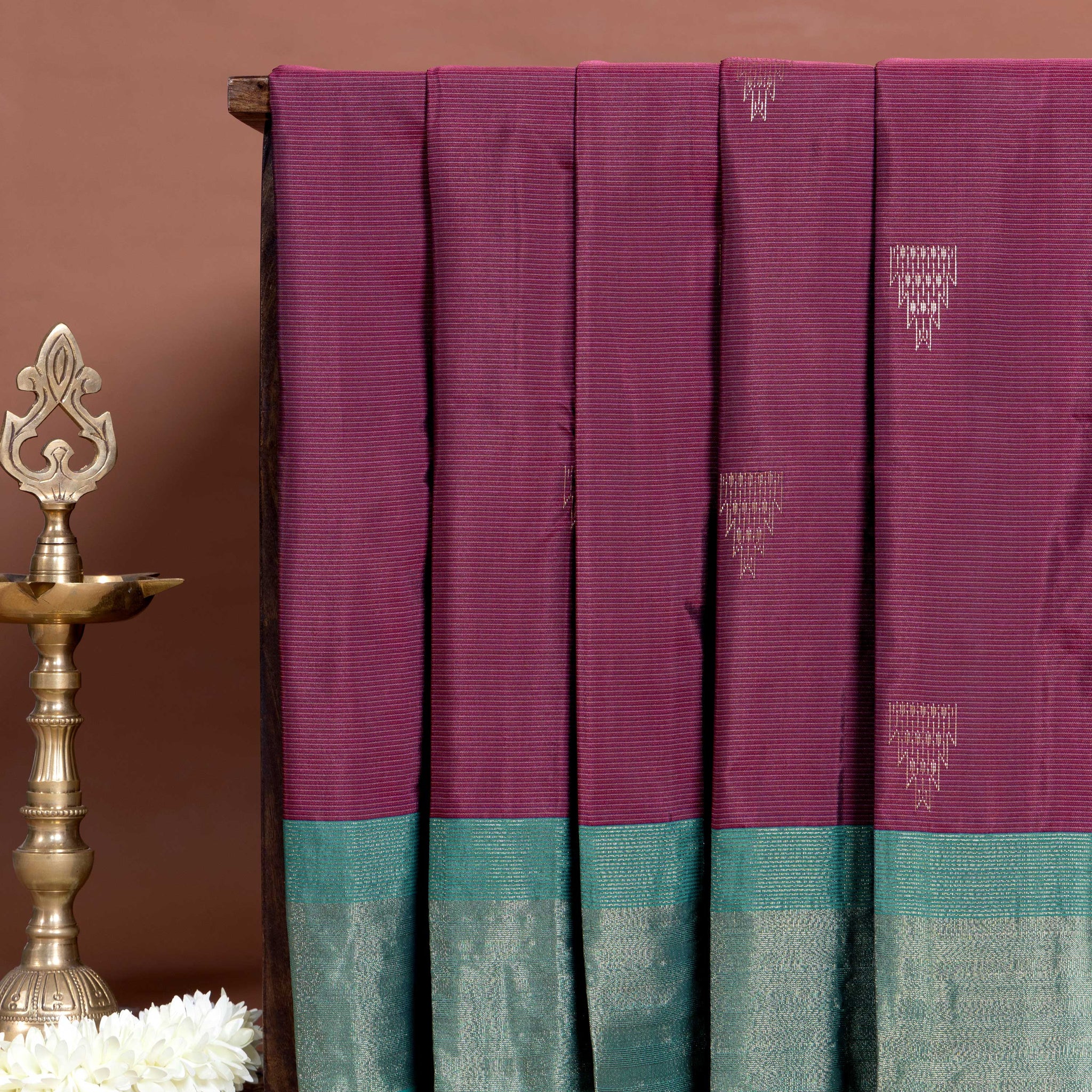 Classic Soft Silk Saree with Intricate Border Weave and Subtle Butta Accents - Purple