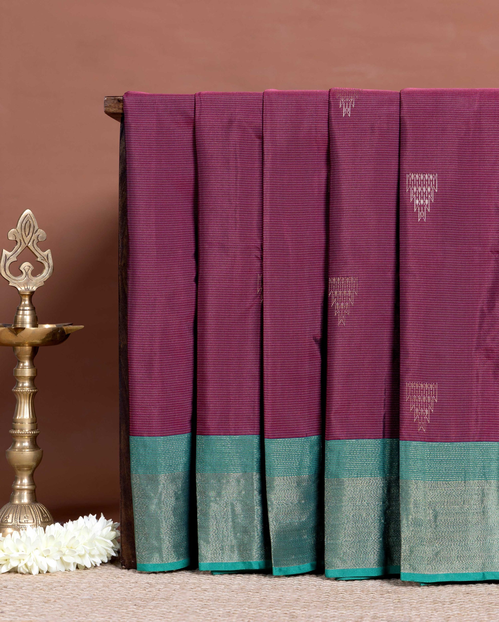 Classic Soft Silk Saree with Intricate Border Weave and Subtle Butta Accents - Purple