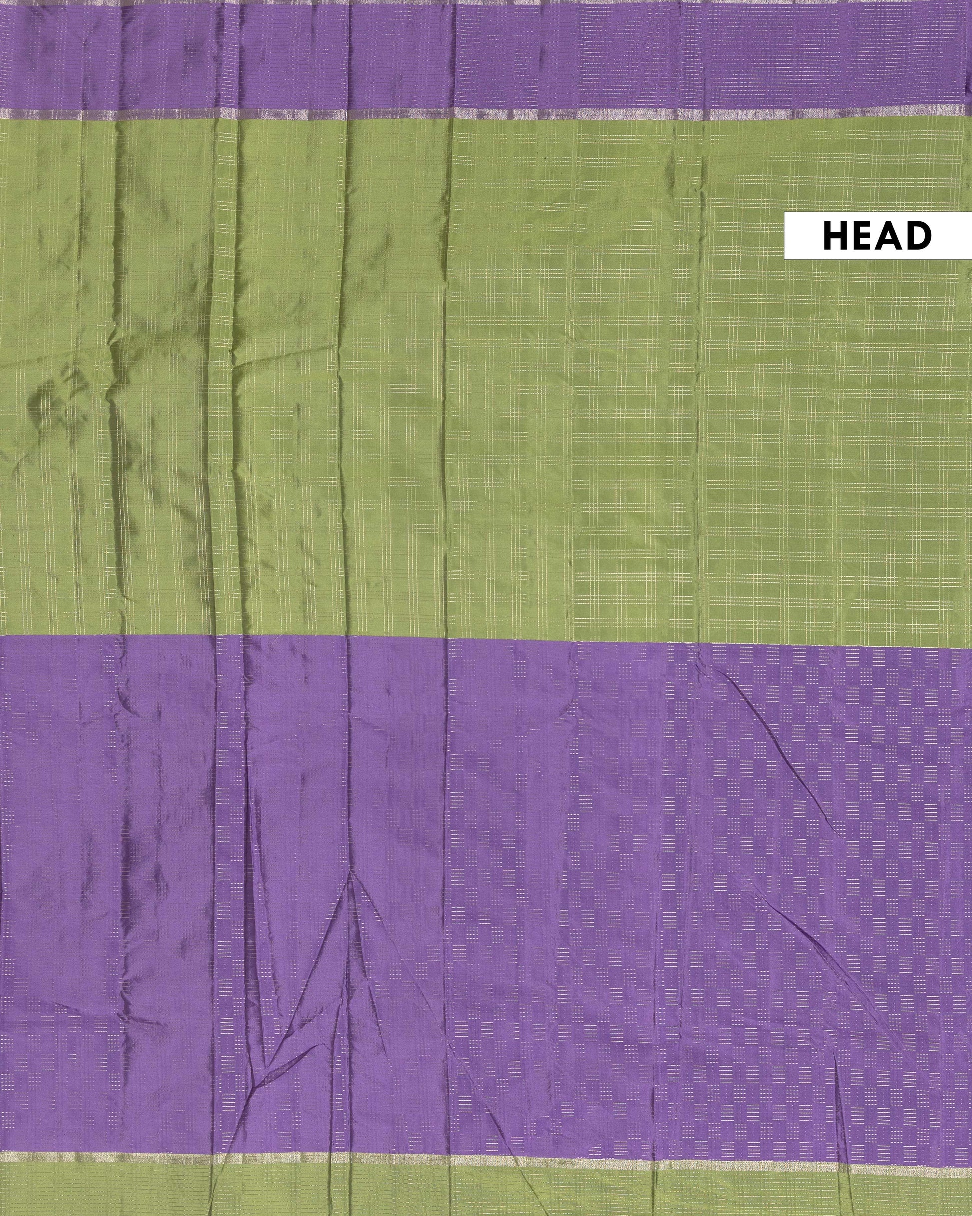 Classic Soft Silk Saree with Intricate Checked Body and Traditional Zari Detailing - Green