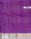 Classic Soft Silk Saree with Intricate Zari Checked Weave and Elegant Contrast Border - Purple