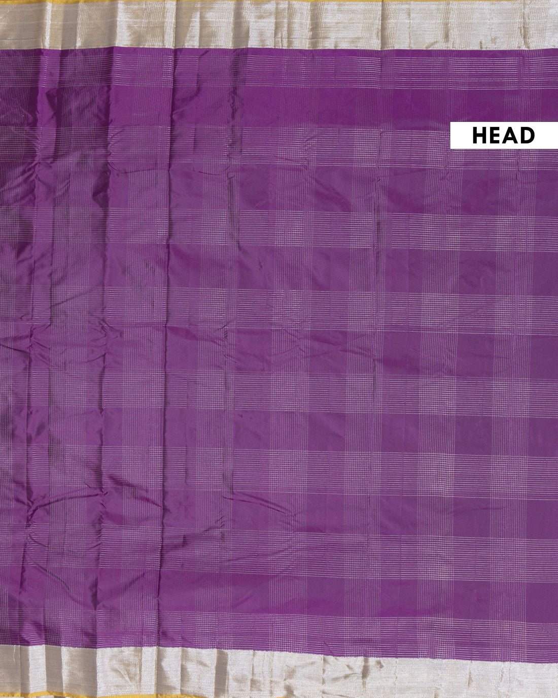 Classic Soft Silk Saree with Intricate Zari Checked Weave and Elegant Contrast Border - Purple