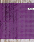 Classic Soft Silk Saree with Intricate Zari Checked Weave and Elegant Contrast Border - Purple