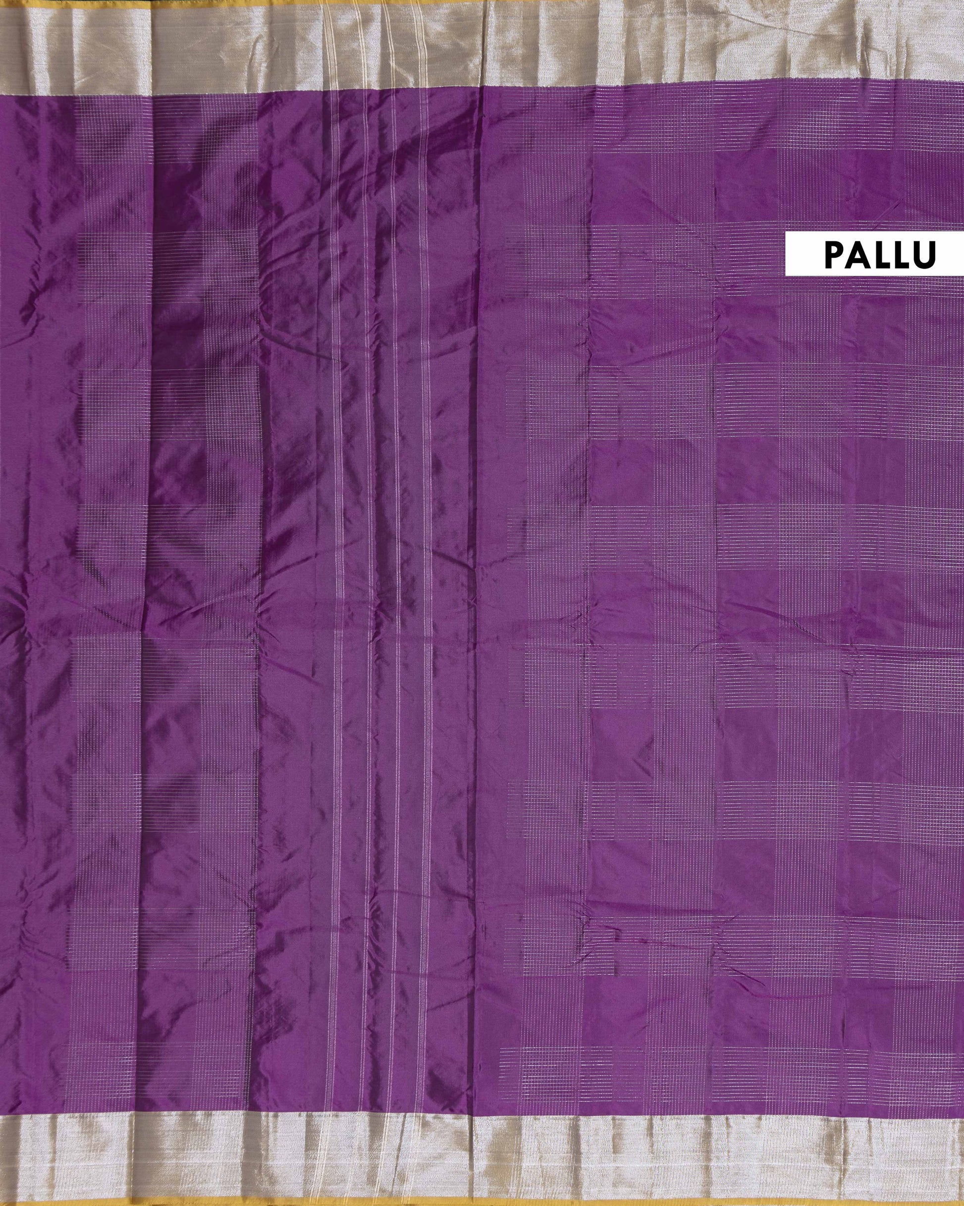 Classic Soft Silk Saree with Intricate Zari Checked Weave and Elegant Contrast Border - Purple