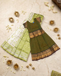 Classic South Indian Silk Saree with Kids Pattu Pavadai Combo Set