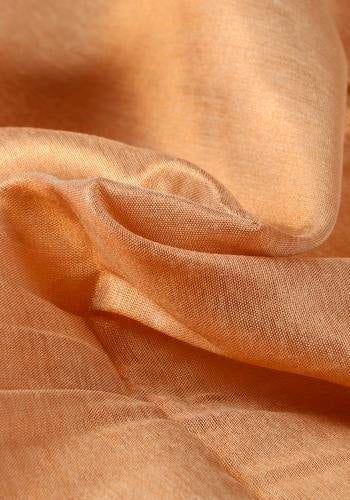Copper Colour Satin Saree With Border & Embroidered Blouse Piece