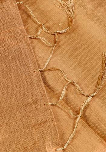 Copper Colour Satin Saree With Embroidered Blouse Piece
