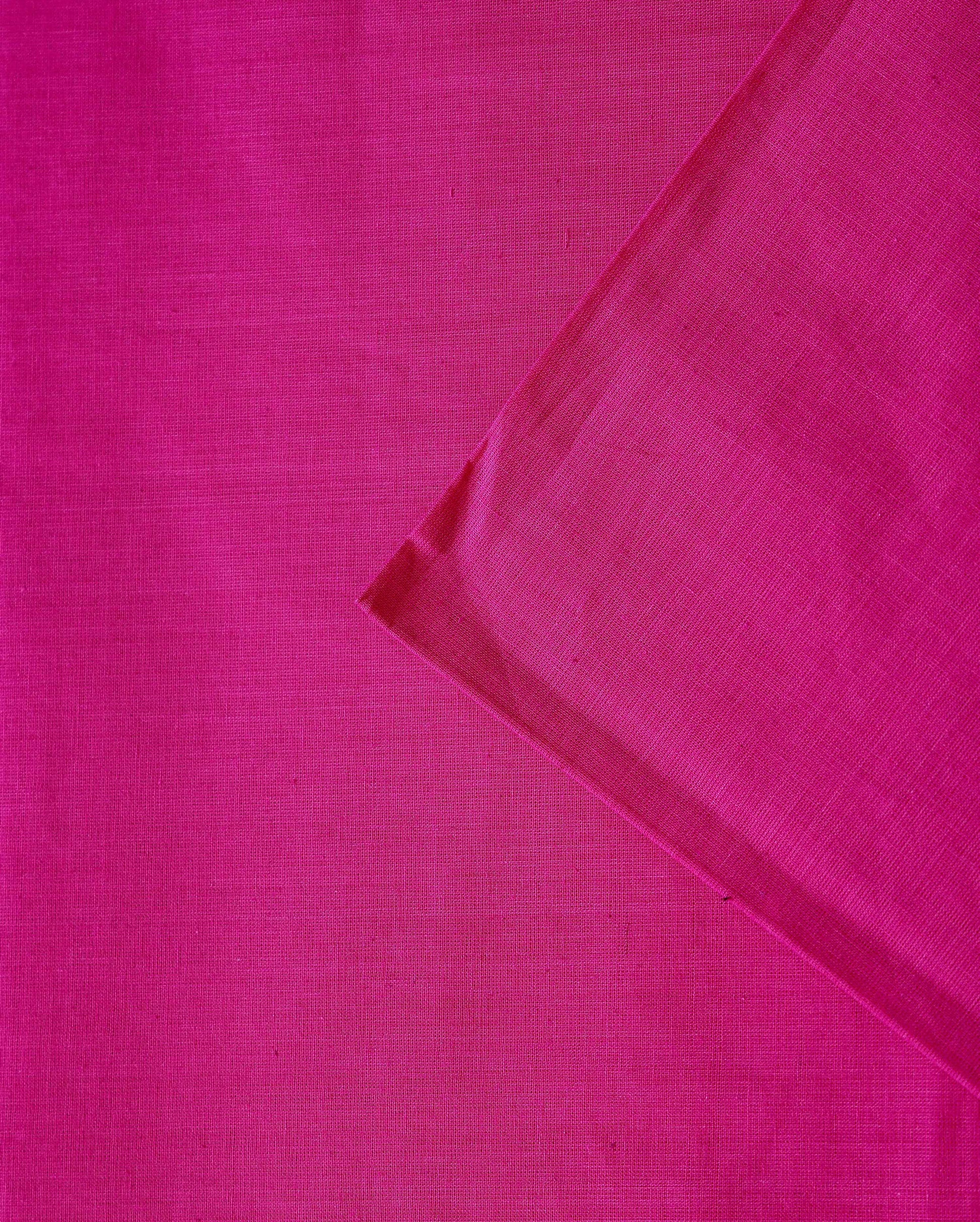 Women's Unstitched Cotton Salwar Suit Material with Woven Zari Border and Contrast Dupatta - Red