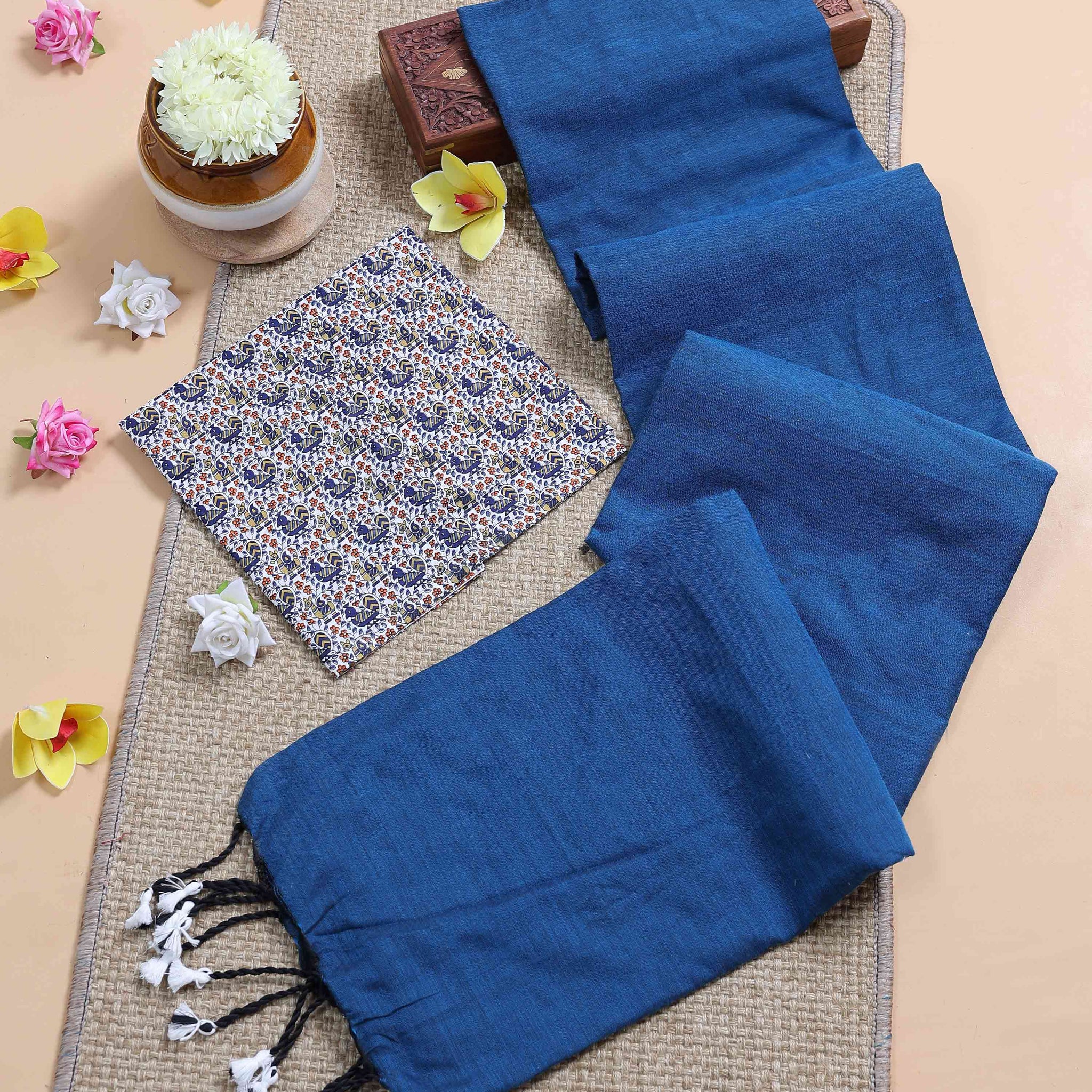 Handloom_Khadi_Cotton_Saree_-_Teal