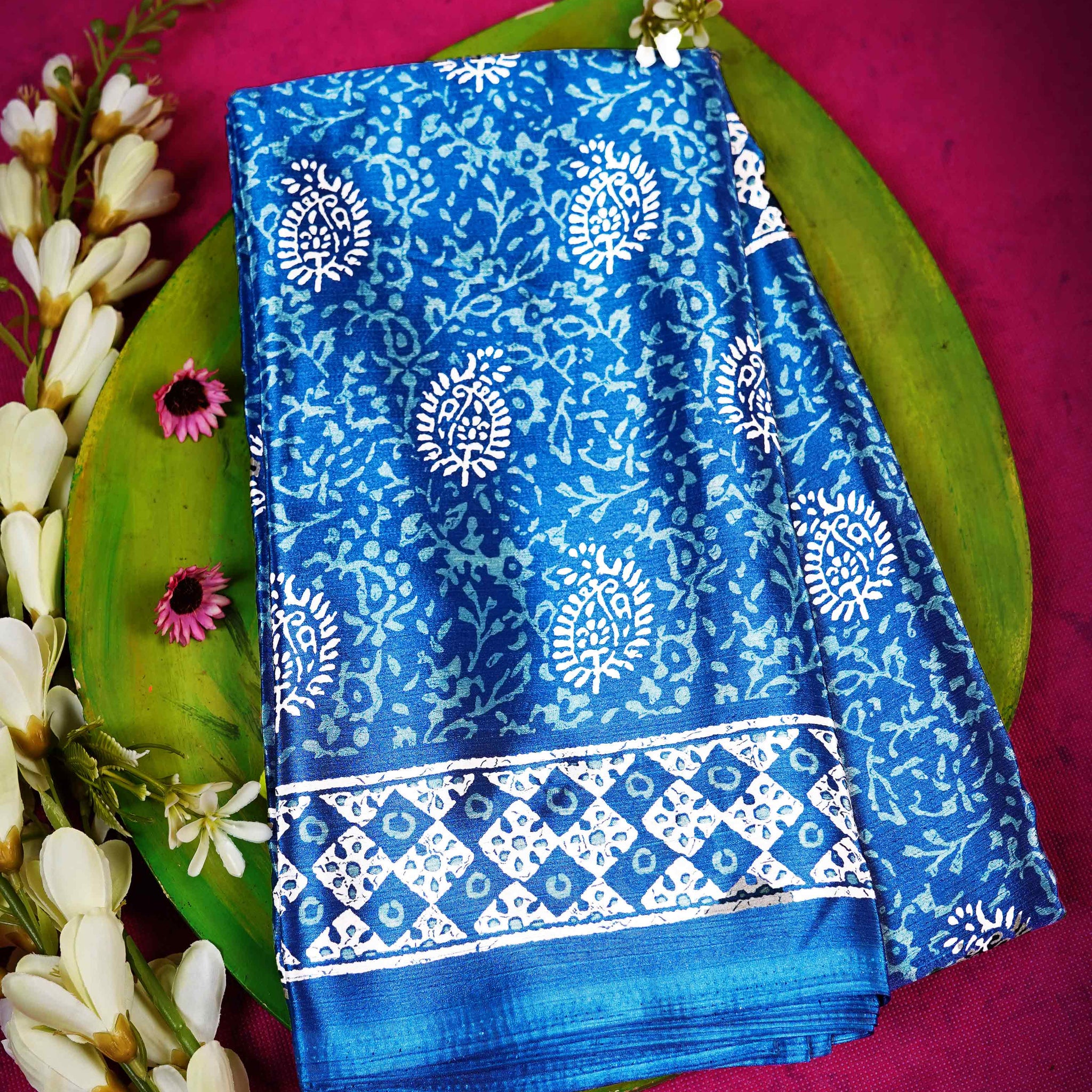 Teal Blue Color Uniform Saree - U18