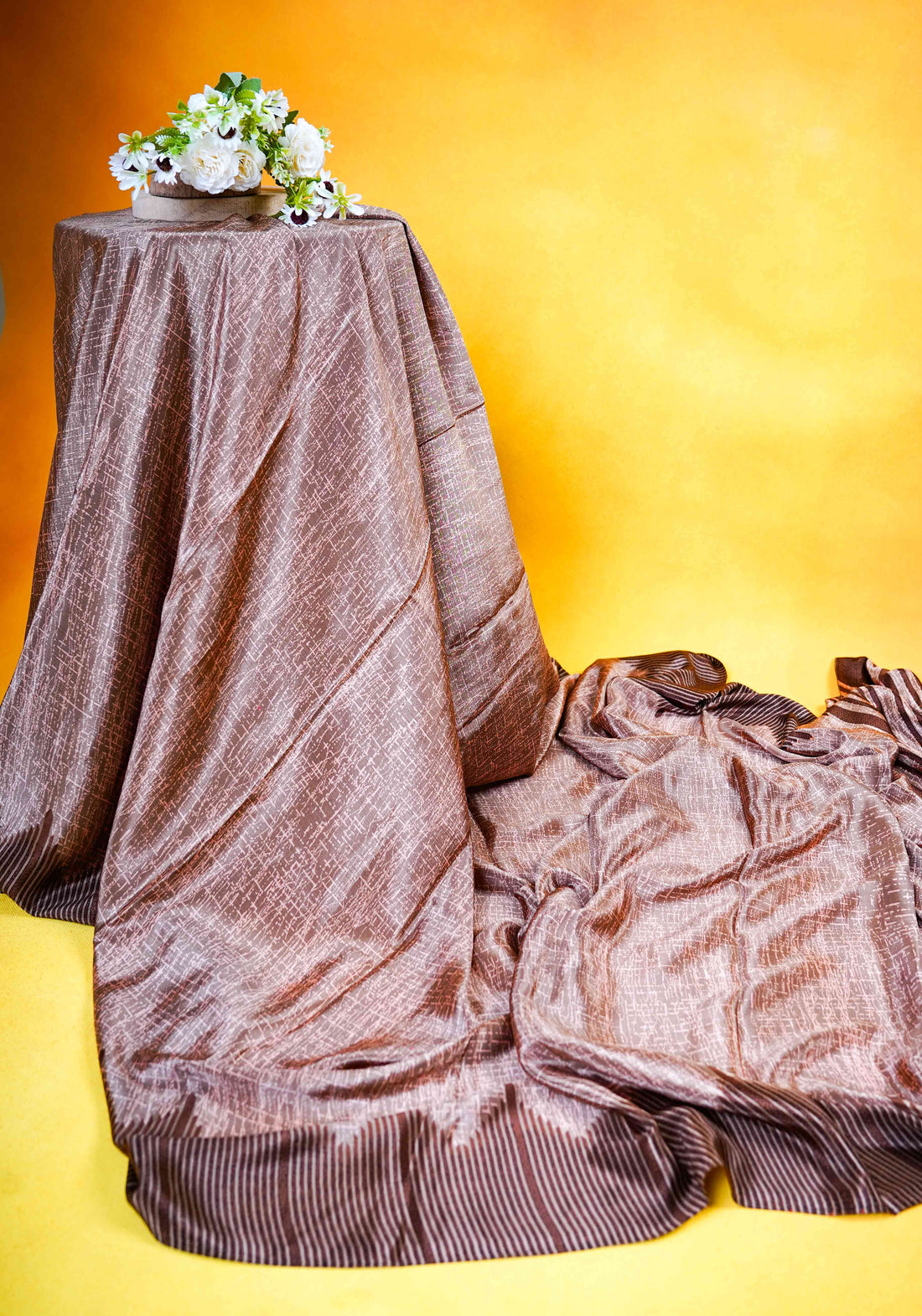 Light Brown Color Uniform Saree - U19