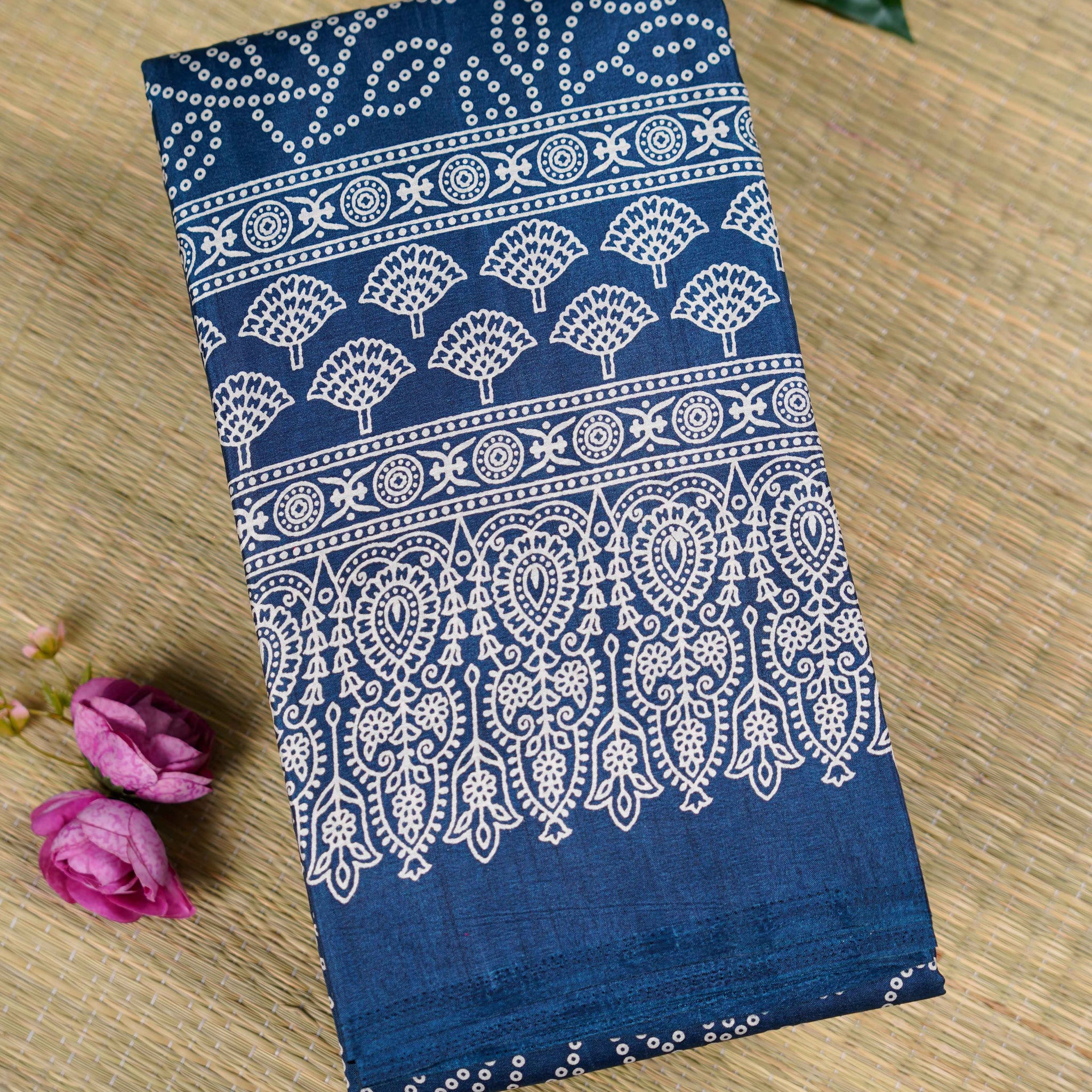 Dark Sea Blue Color Dola Saree - DO63
