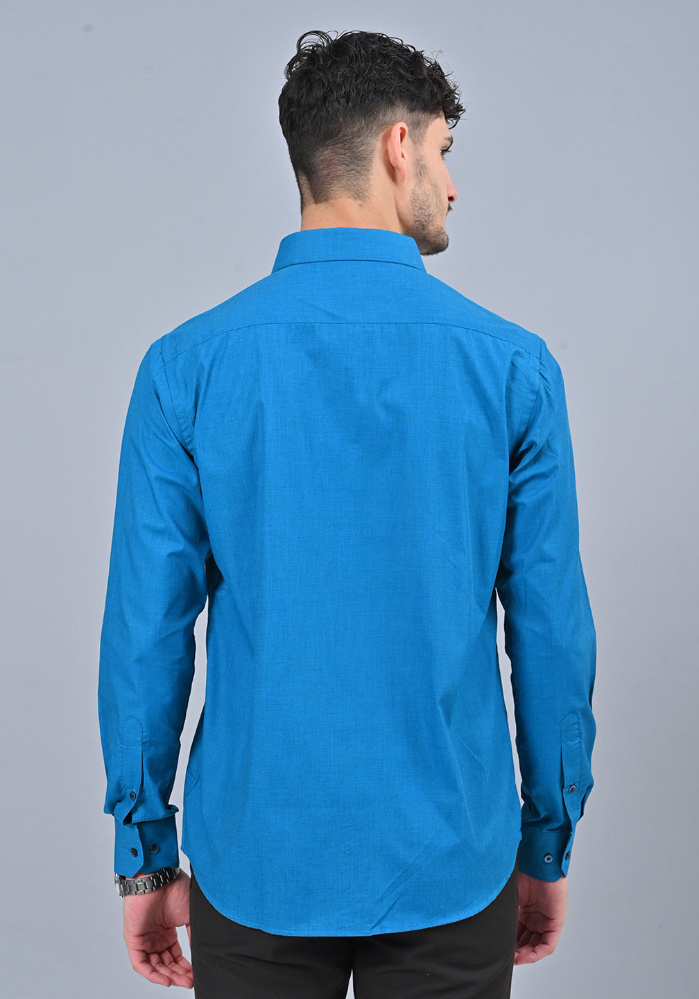 Teal Colour Solid Formal shirt